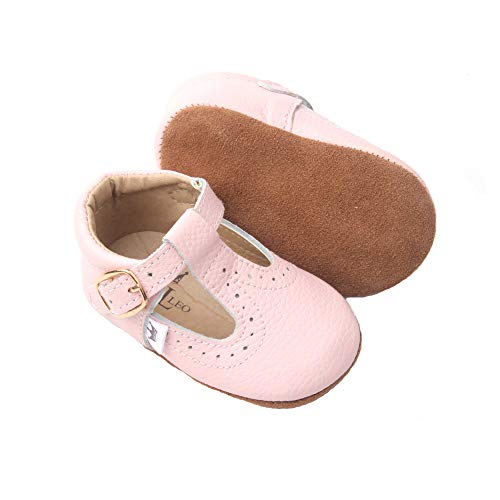 Liv & Leo Baby Girls Mary Jane T-Strap T-Bar Oxford Soft Sole Crib Shoes Leather (6-12 Months, Pink)… #TOP1