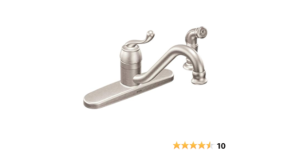 Moen CA87520SRS Kitchen Faucet with Off-Board Side Spray from the Muirfield  Collection, Spot Resist Stainless