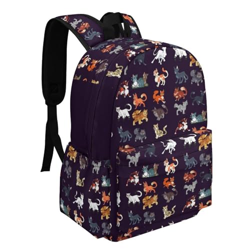 Botanybay Warriors Backpack Cats Backpack School Bookbags Lightweight Casual Travel Daypack Laptop Bag For Women Men Kids, Black2