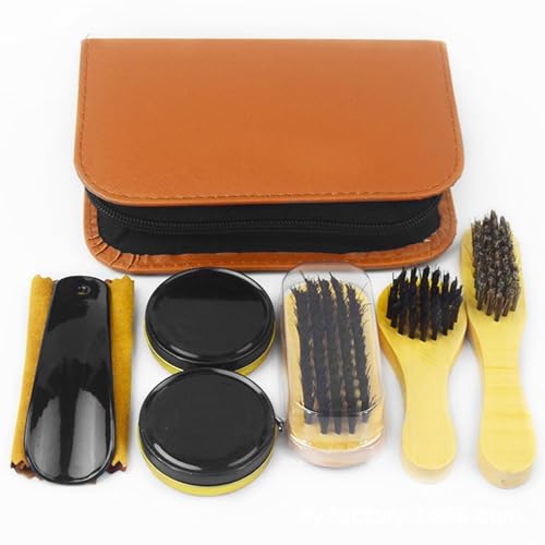Qianly Kit completo de cuidados com calçados Kit de engraxate para sapatos Kit portátil para engraxa