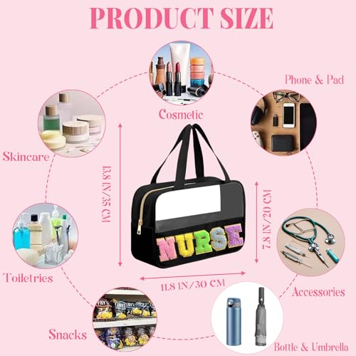 Kovewon Borsa Trasparente, Black-Nurse, Nero-Nurse - 6