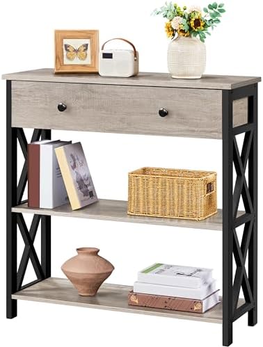 Segawe Console Table With 2 Drawers - Black Sofa Table, Entryway Hallway Furniture, 39.37" Long 7 thumbnail image