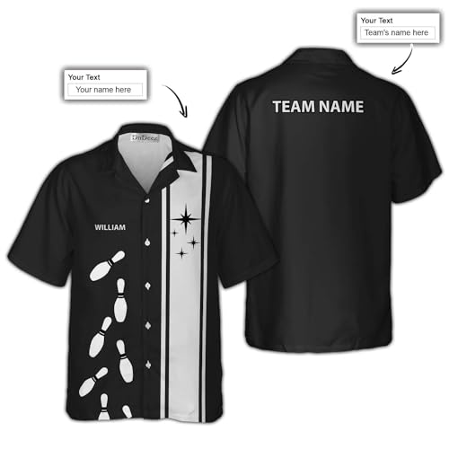 Men's Vintage Bowling Shirts 1950s Casual Short Sleeve Button Up Hawaiin Shirt Summer Cuban Collar Retro Bowling3