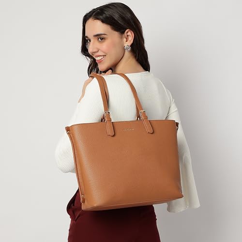 Image of Fastrack Mood Muse Laptop Tote for Women, Faux Leather Handbag With Padded 14-Inch Laptop Compartment, Spacious Interior With Multiple Pockets, Trendy Women's Handbags, Shoulder Bags For Girls