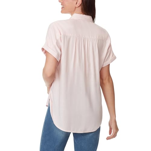 Image of Gloria Vanderbilt Women's Daisy Short Sleeve High-Low Button Down Shirt Standard