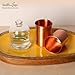 HealthAndYoga™ qCup Pure Copper Tumblers for Drinking - Ayurvedic Health Pure Copper Cups – 2 pcs. set - 250 ml.(8 fl oz) (Plain)