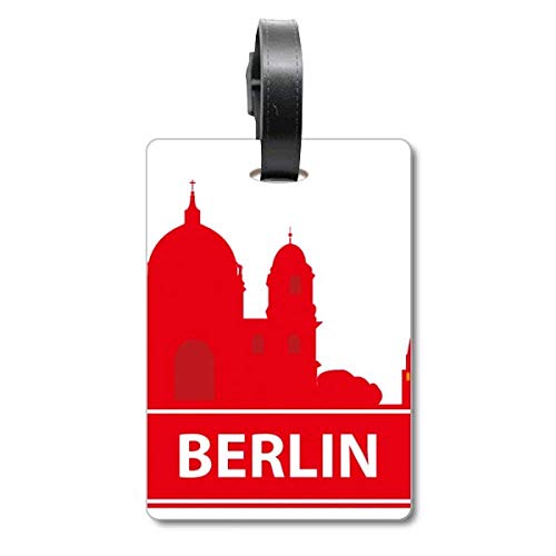 Étiquette de valise Berlin rouge pour repérer facilement votre bagage en Allemagne