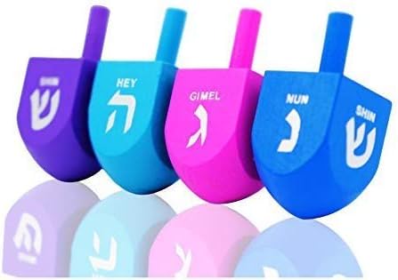 Complete Chanukah Menorah Set - Silver-Plated Classic Menorah, 45 Multicolored Candles, 4 Wood Multicolored Dreidels & Hanukkah Play Coins, Hanukkah Booklet, Hanukkah Instruction Game Card