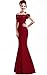 Produktbild Babyonline Damen Etui Kleider Lang Meerjungfrau Off Shoulder Abendkleider Ballkleid Kleider Lace Cocktailkleider Brautjunfernkleider Brautkleider Partykleider Abschluss Kleider, Dunkel Rot, Gr. 36