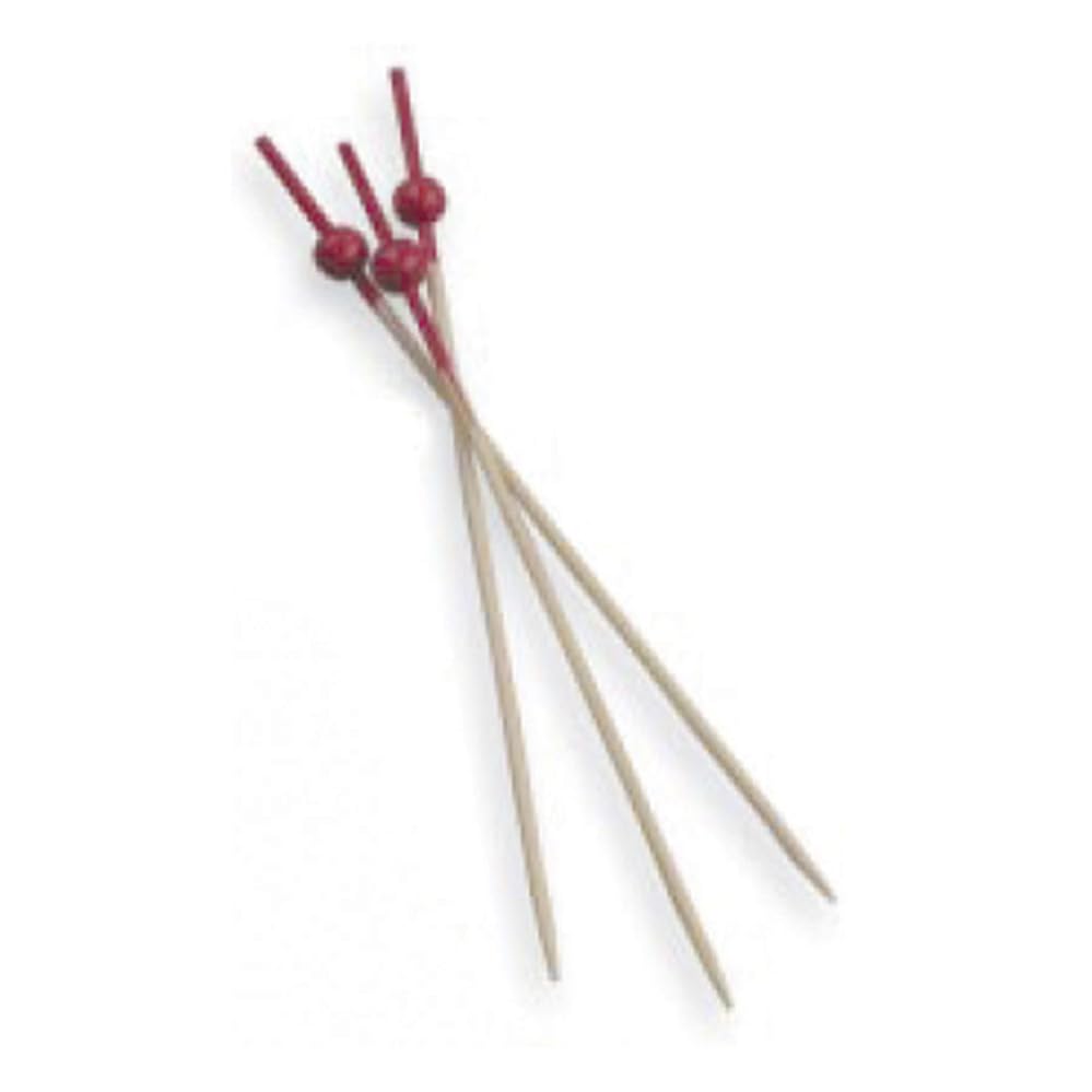 10000 pezzi - Garcia de Pou 191.71 Bastoncini a sfera rossa 9 cm, naturale bambù