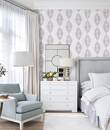 Guvana 17.3"X 394" Grey Wallpaper Vintage Peel And Stick Wallpaper Brown Leaf Pattern Contact Paper Self Adhesive Wallpaper Diy Removable Wallpaper Grasscloth Textured Wallpaper For Home Wall Decor #TOP1