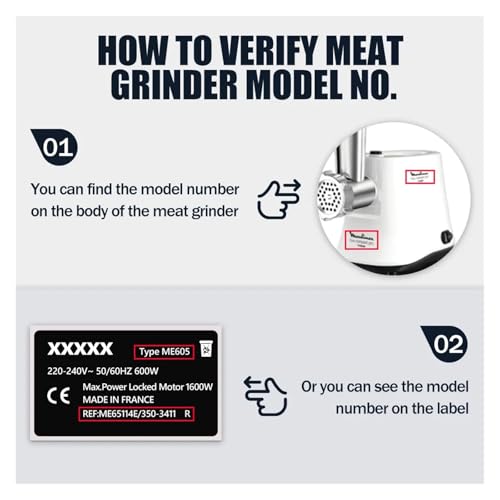 DEYIN Repuestos for sinfín de picadora de Carne de 115 mm, sinfín de alimentación SS-989843 for electrodomésticos de Cocina HV2 ME20 HV3 HV4 DR7 ME4 ME51 HV8 - imagen 6