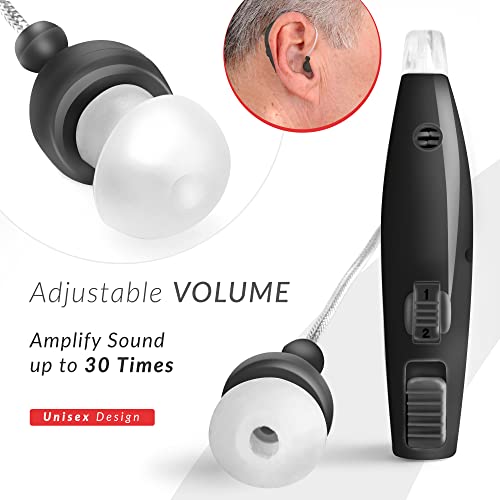 MSA PRO Sound Amplifier, Amplifies Sound by 30 Times, Up to 20 Hours Continuous Use, Lightweight, Nearly Invisible, Adjustable Volume, Fast Charging, Black, 1ct