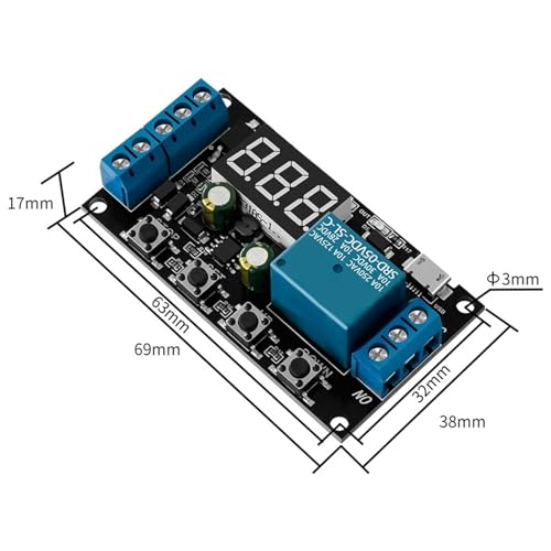 Module de relais de retard 5-30V minuterie commande interrupteur cycle declenchement - 4