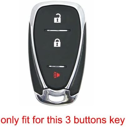 Miniatura 2 de kcpros 2 fundas de goma de silicona con 3 botones para llavero inteligente, sin llave, compatible con Chevrolet Cruze Sonic Trax 2018 2019 2020,