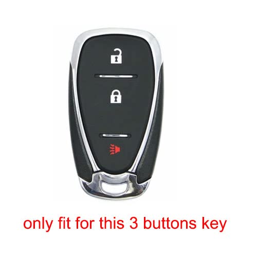 Kcpros 2Pcs Rubber Silicone 3 Buttons Smart Key Fob Cover Case Protector Keyless With Keychain Compatible With Chevrolet Blazer Equinox Spark Trailblazer Traverse Cruze Sonic Trax Black Gray #TOP1