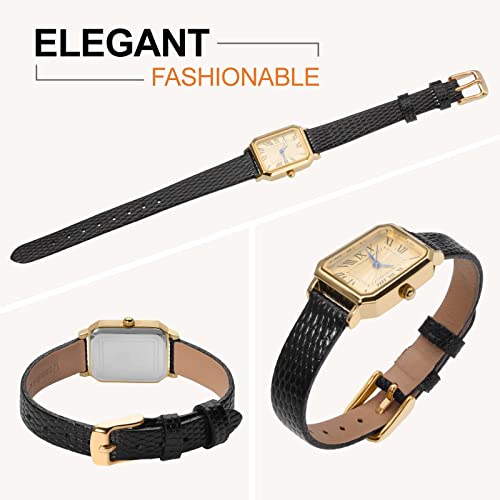 ANNEFIT Pulseira feminina de couro para relógio de 18 mm com fivela dourada, pulseira de substituiçã