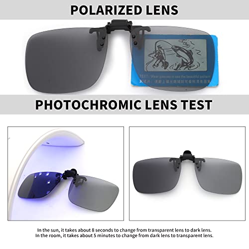 JM Polarized Clip on Sunglasses Frameless Flip Up Lens for Prescription Glasses4