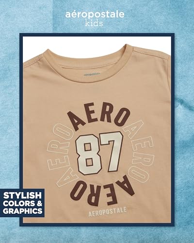 Image of AEROPOSTALE Boys Shorts Set 2 Piece Graphic Tee and Mesh Athletic Shorts | Poly-Cotton Graphic Tee, Pull On Mesh Shorts with Elastic Waist, Regular Fit