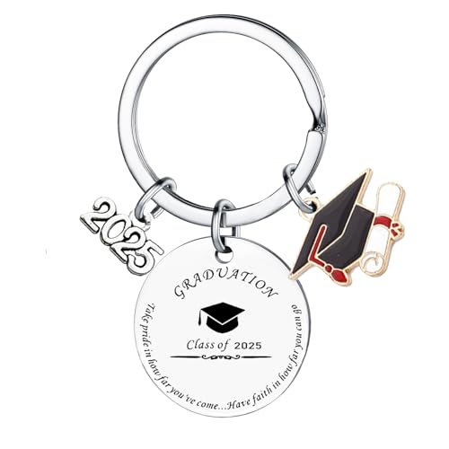 BESPMOSP Class of 2025 Gifts Graduation Keyring 2025 Graduation Gifts for Him Her Inspirational Gifts for Women Men Leaving School Gifts Graduation Present for High School College Students