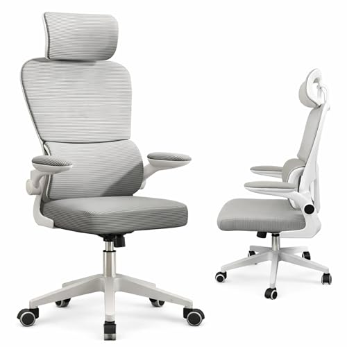 Cadeira de Escritório Ergonômica Mesh Reclinável com Apoios