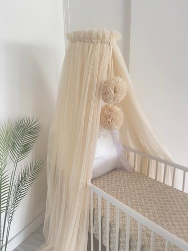 Baby Fancyroom Betthimmel für Babybett, Prinzessin Babywiege, Moskitonetz, Beistellbett Himmel, Babyzimmer Deko… – Ansicht 6