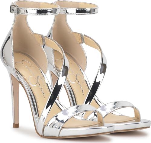 Jessica Simpson Rayli Ankle Strap Heeled Sandal, Silver, 5.5 by Jessica Simpson - Image 4