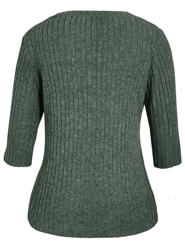 Image of JomeDesign Sweaters for Women 3 /4 Sleeve Tops Round Neck Loose Casual Blouses