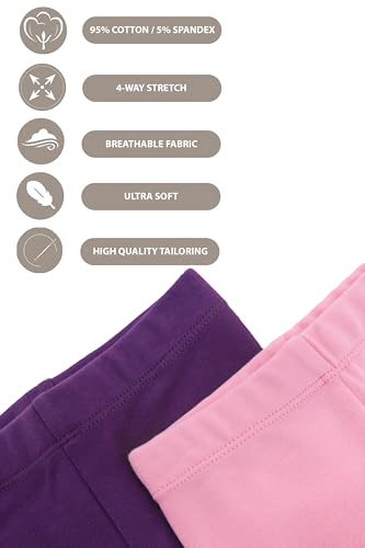 Lilax Girls Fleece Lined Leggings 2 Pack, Warm Cotton Thick Full Length Pants4
