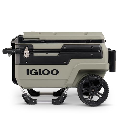 Igloo Premium Trailmate Wheeled Coolers 70 QT, Insulated Portable Cooler with Heavy Duty Wheels, 112 Can Capacity, Leak-Proof Rolling Cooler