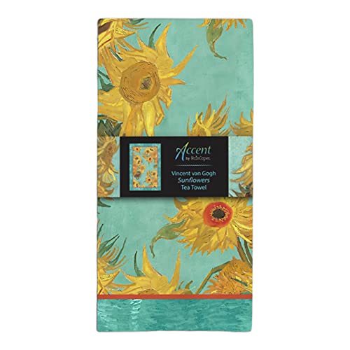 Raincaper Van Gogh Sunflowers Tea Towels Kitchen Towels, 18 X 28 Inches, 1 Ct | 100% Cotton Super Soft And Absorbent Dish Towels #TOP3