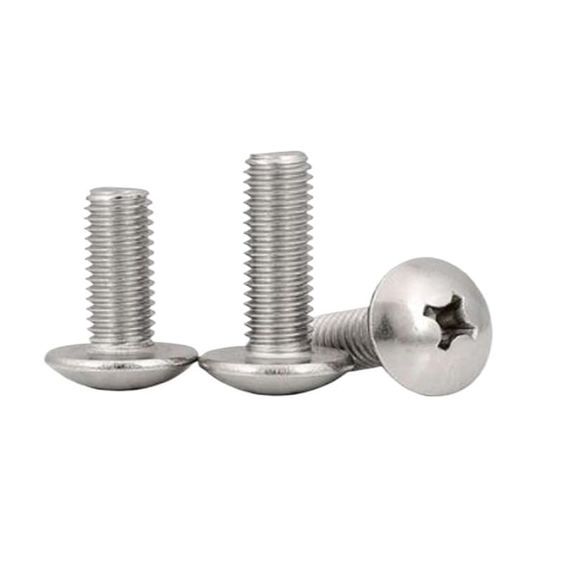 Bullone a Croce Tondo Grande con Testa a Traliccio in Acciaio Inossidabile 304 A2-70 da 1000 Pezzi M2 .5 M3 L = 3-50 mm(12mm,M2.5 1000PCS)