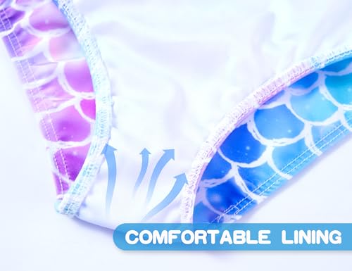 Image of Snowheart Girls Swimsuit One Piece Bathing Suit Kids Quick Dry Shoudler Ruffle Floral Swimwear for 3-12 Years Old