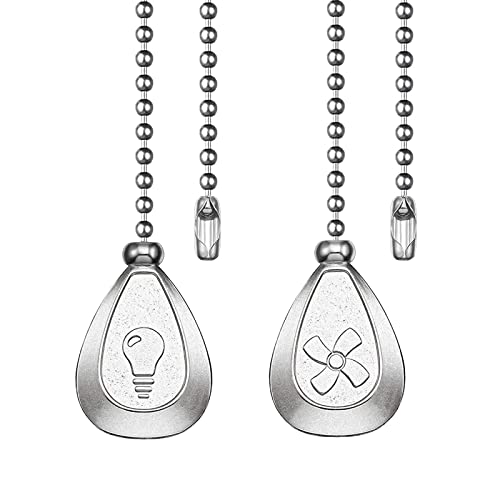 Dotlite Bronze Ceiling Fan Pull Chain Set, Decorative Fan Pull Chain Pendant Extension, 12 Inches Lighting & Fan Beaded Ball Fan Pull Chain Extender with Connector, 2 Pack (1)