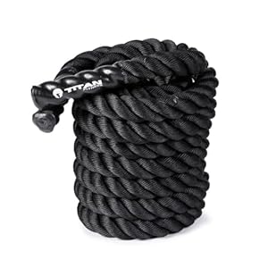 Titan Fitness Battle Rope 30ft x 2in, Poly Dacron Heavy Rope for Home Gym Conditioning Workouts, Cross-Train, Strength Training Exercises