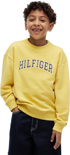 Tommy Hilfiger Boy's Hilfiger Varsity Sweatshirt KB0KB10404 Sweatshirts, YELLOW (Yellow Dahlia), 5 Years