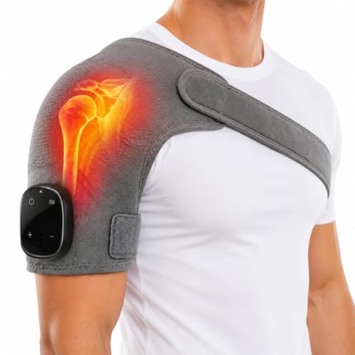 Stimuvia Vital Triple Method Shoulder Massager Cordless Shoulder Heating Pad for Frozen Shoulder Deep Tissue Pain Relief (Single-Unit)