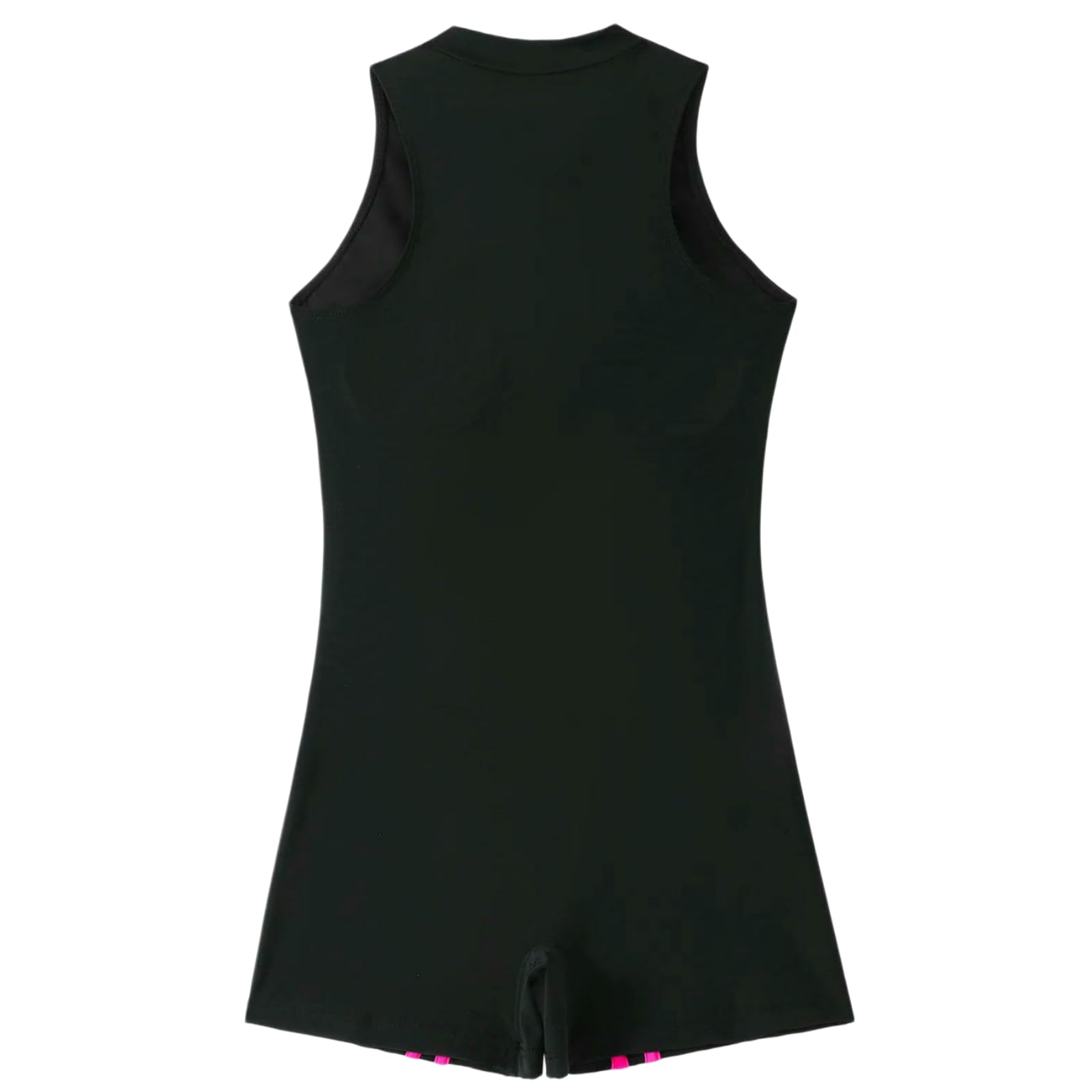 bañador Traje De Baño Frontal con Cremallera Tamaño Más Grande – Mujer Upf50 + Sin Mangas Control del Vientre Una Pieza-Black Pink-4xl