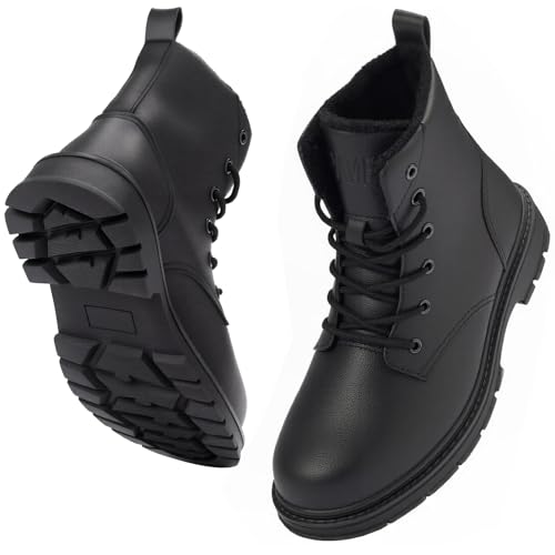 PAMEILA Winterschuhe Damen Wasserdicht Winterstiefel Herren mit Warm Gefüttert Schneeschuhe Rutschfest Wanderschuhe Trekkingschuhe Winter Outdoor Schneestiefel Winterboot Schwarz 235