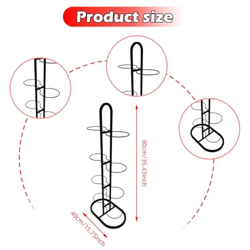 oshhni Suporte para bolas de garagem com 8 camadas, organizador de bolas, suporte vertical para fute