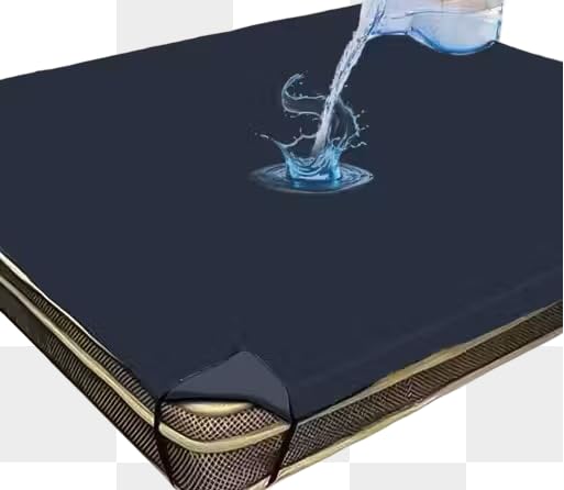 Waterproof Mattress Protector, Navy Blue, Water Resistant Bed Cover with Corner Straps (72" X 75") Inch-image-41