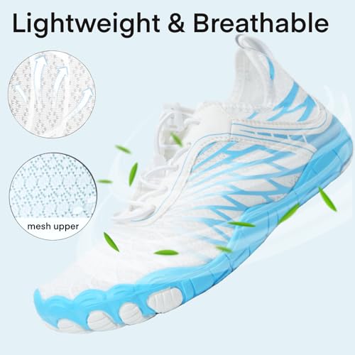 Image of Hike Barefoot Shoes for Women Men with Wide Toe Box, Healthy & Non-Slip Breathable Barefoot Water Shoes Beach Pool Aqua Swim Surf Hiking Walking Shoes