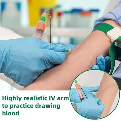 Phlebotomy Practice Kit 31PCS for Injection Training, IV Practice Kit for Nurse with Phlebotomy Arm, Venipuncture and Blood Draw Practice Kit for Medical Students, Education Training Only