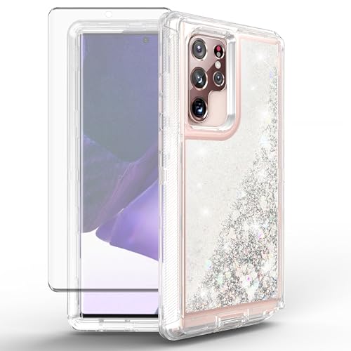 Coque Samsung S22 Ultra抗震防摔 et protecteur d'écran liquide