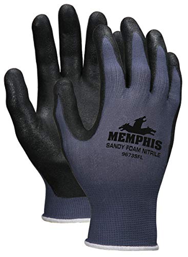 MCR Safety 9673SFXS Nylon, Sandy Nitrile Foam Palm & Fingers, XS (12 pr)