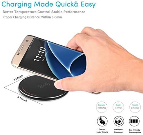 SCDWireless Wireless Charger Fast 7.5W and 10W Charging Pad for Galaxy S21,Plus,Ultra - Slim Quick Charge Compatible with Samsung Galaxy S21,Plus,Ultra,Black,SC-SC78347Y9Y-294