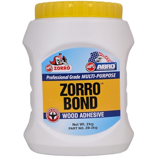 Image of ABRO ZORRO BOND-ZB Wood Adhesive Professional Grade Multi-Purpose Water-Resistant Heavy-Duty Glue with Extreme High Bond Strength for Woodwork Furniture Home Office (Pack of 1, 2Kg)