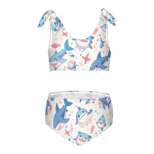 KLL Sharks Camouflage Girls 2 Pieces Bikini Sets Beach Swimsuits Swimming Suits Adjustable Shoulder Strap