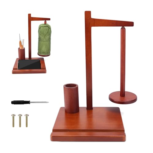 Image of HEH Wooden Magnetic Yarn Holder for Knitting and Crocheting, Magnetic Yarn Ball Holder with Anti-Slip Pads, Yarn Holder Spinner for DIY Crafts, Crochet Gift for Knitting Lovers