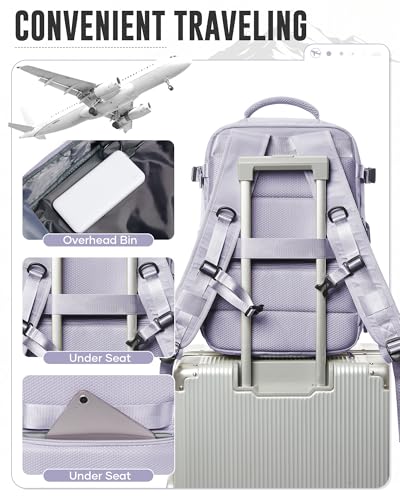 Image of Vacuum Backpack with Pump for Women Men, Compression Backpack for Travel, Vacpack for School Business Trip, Lightweight Airback Backpacks with Vacuum Seal, Carry On Bag for Airport( Purple Large)